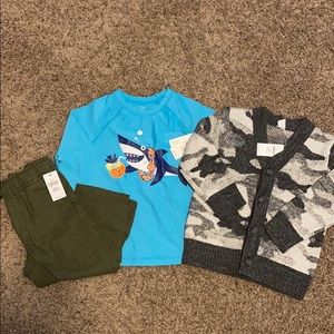 NWT GAP Boys 2T/3T Top Pants Sweater Bundle